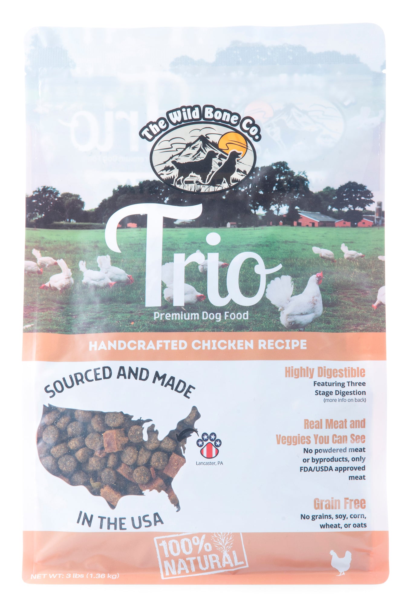 trio premium dog food, 3 lb flavor: chicken