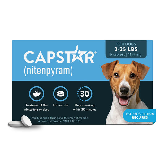 Capstar dog,  2-25lbs (6ct) Blue