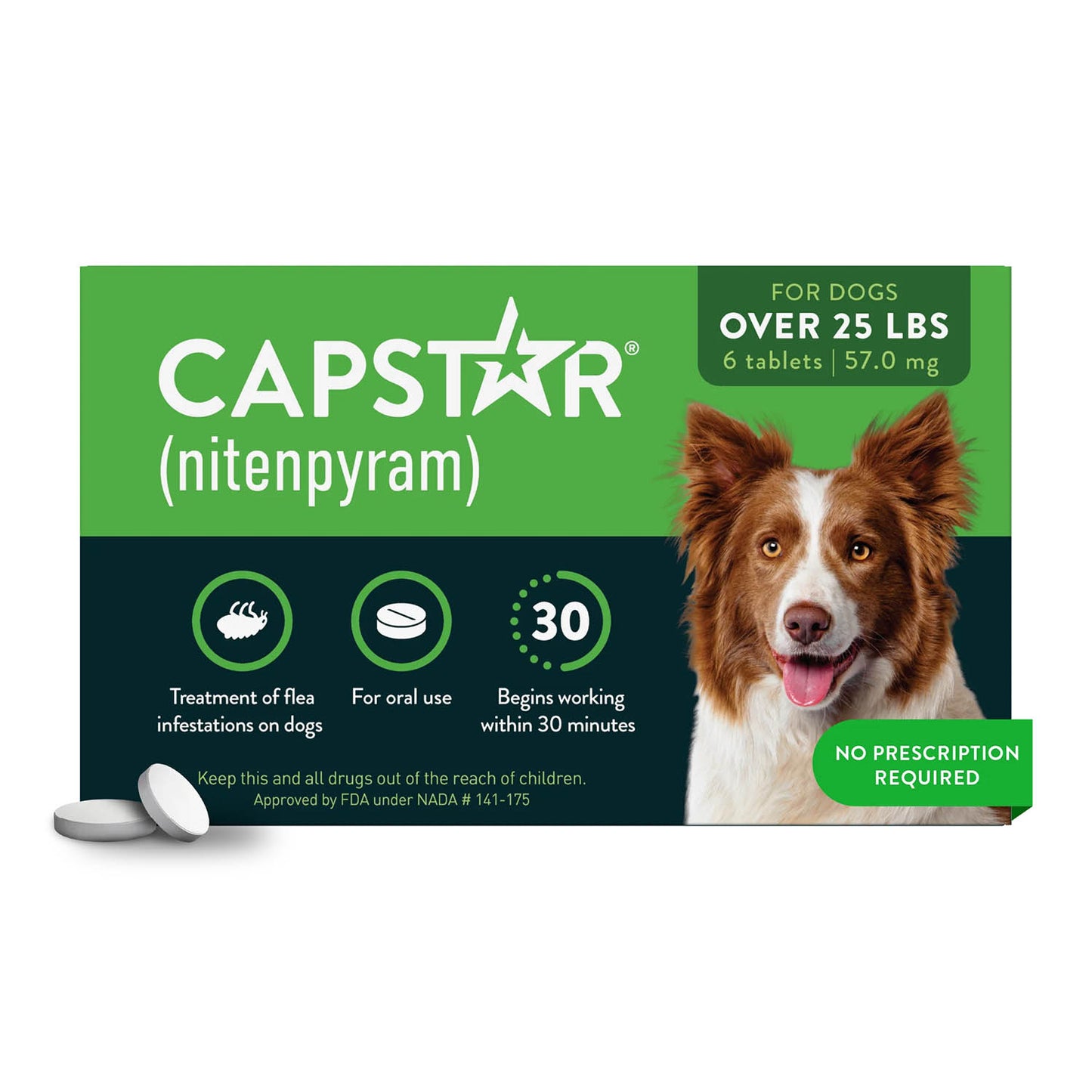 capstar dog 25 lbs+ (6ct) green