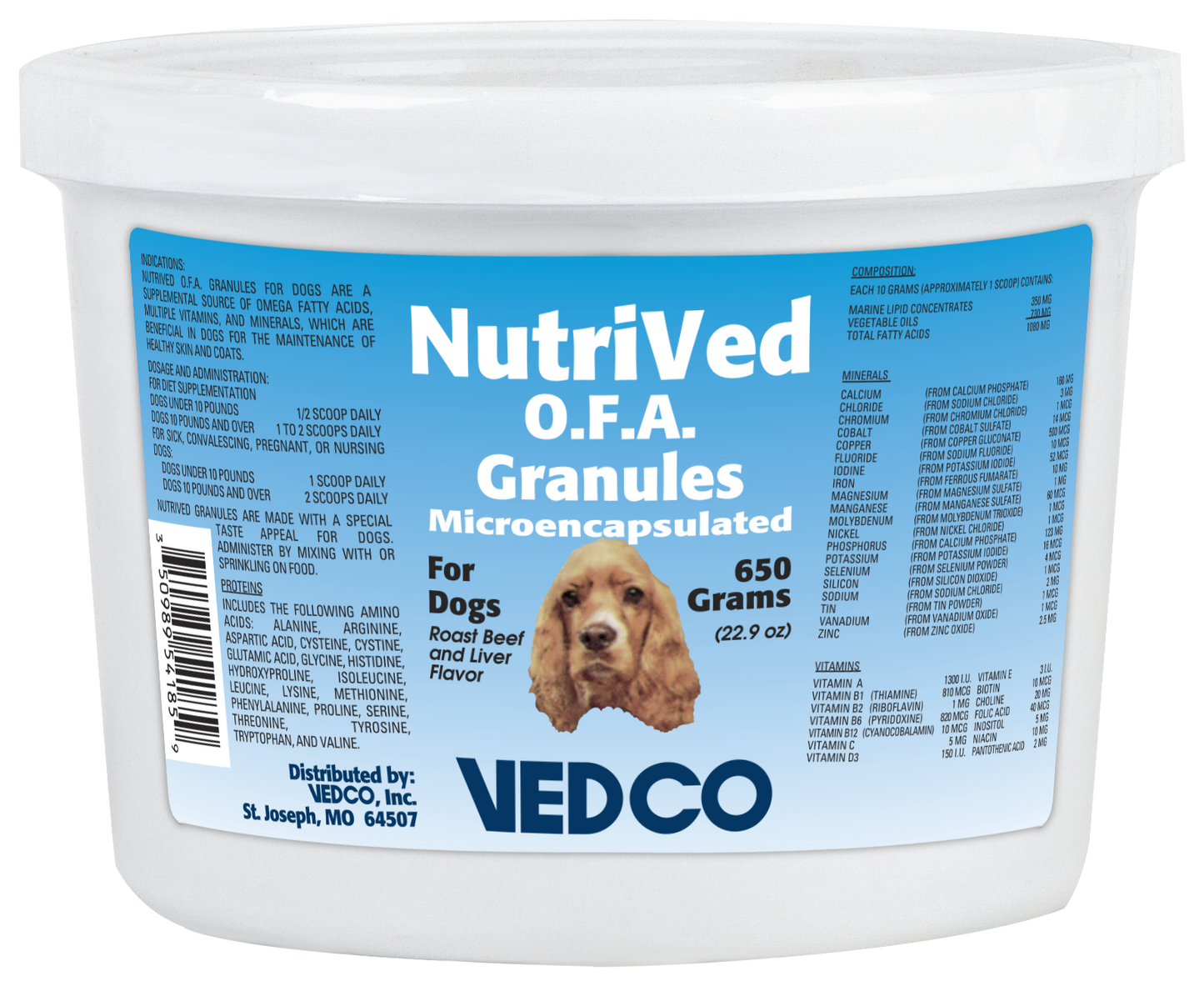 nutrived ofa granuales, dogs, 650g
