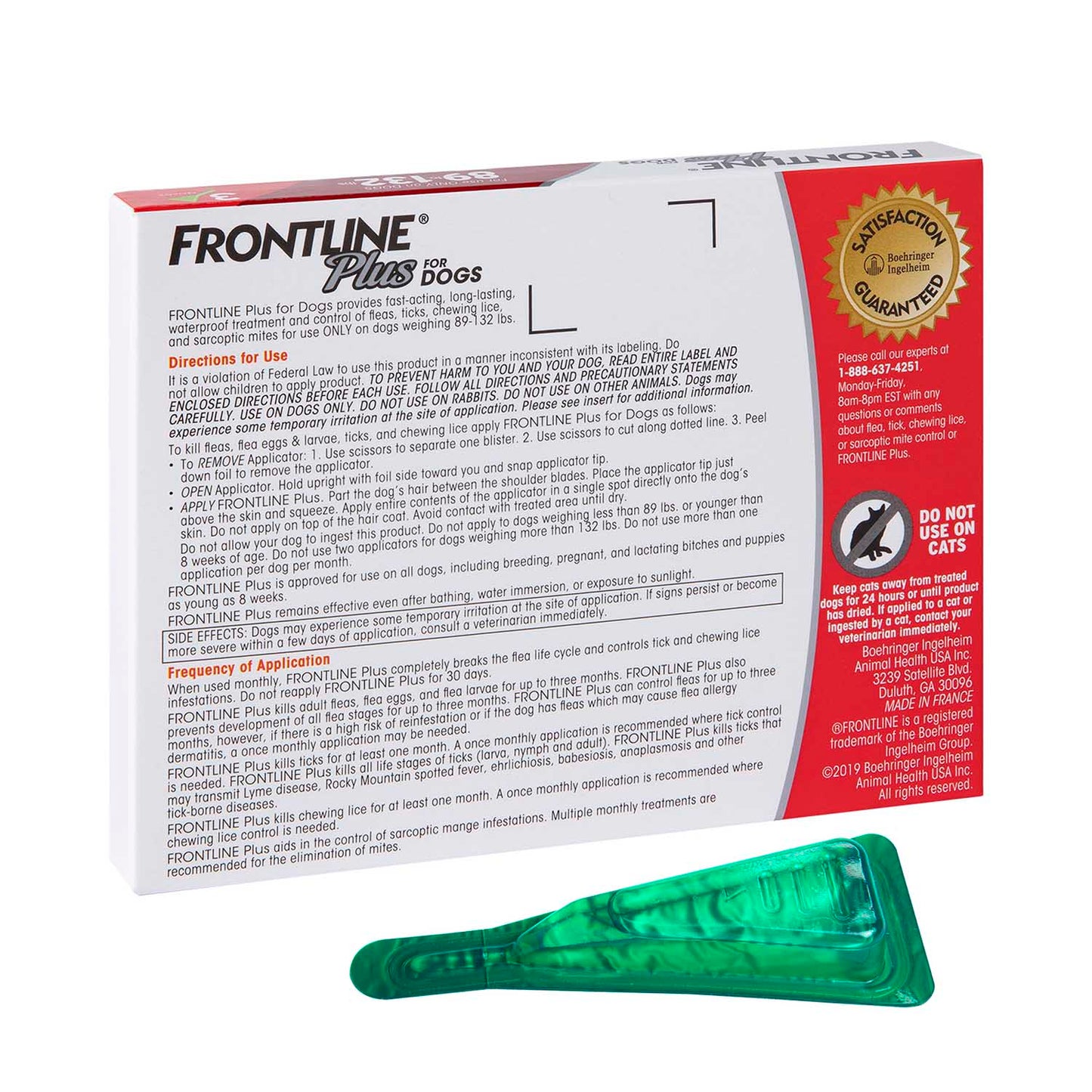 frontline plus dog 89-132# (3pk)