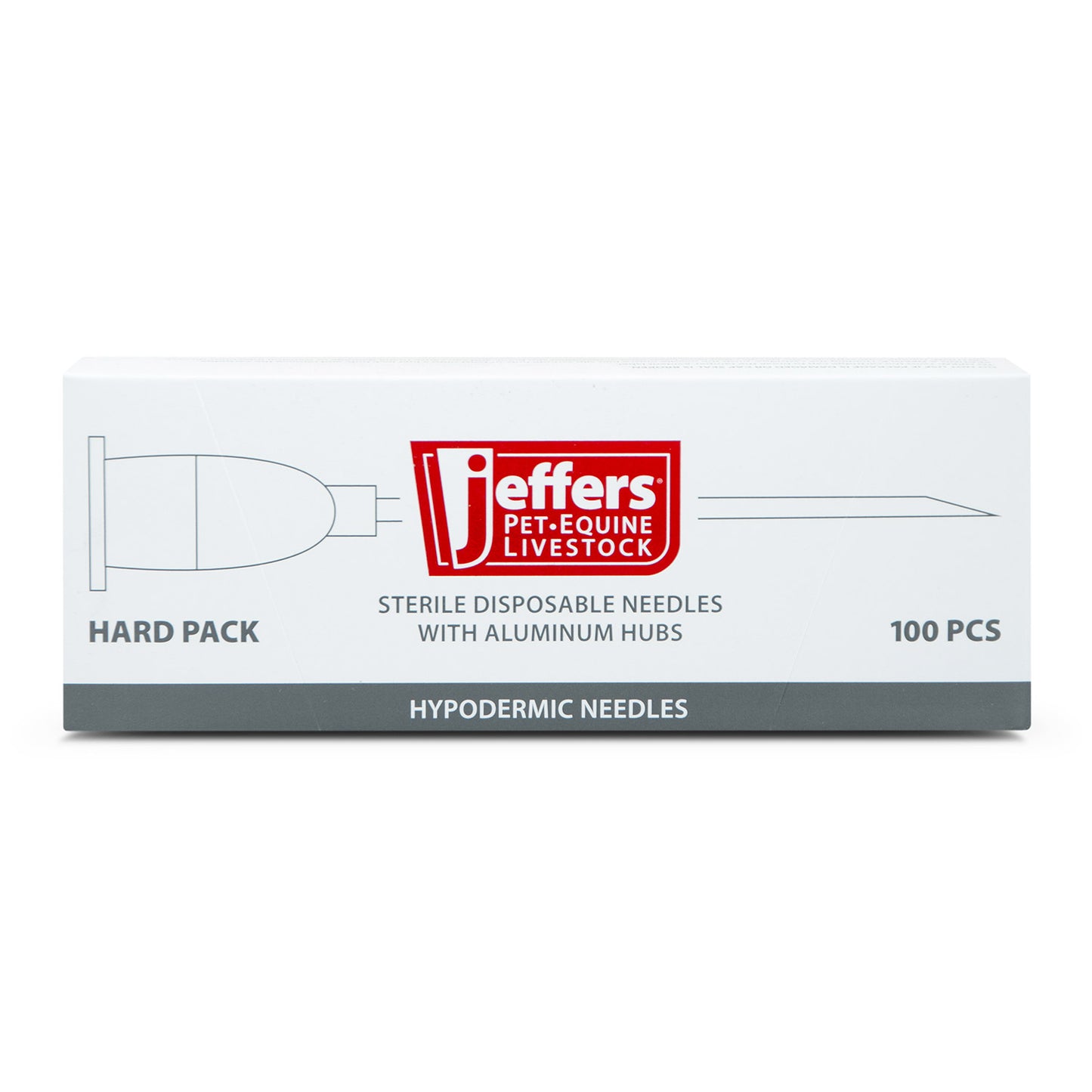 jeffers sterile disposable needles with aluminum hub, 18 ga x 1.5", pack of 100 stainless steel needles for luer lock or luer slip syringes, veterinary supply, livestock, pet, cattle & equine use