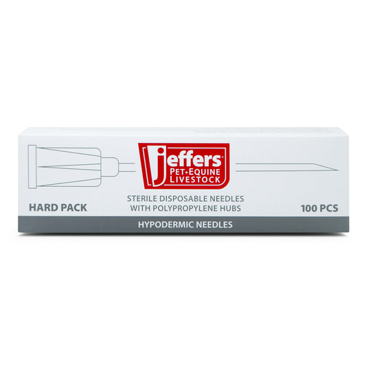 Jeffers Poly Hub Veterinary Needles 100 Pack – Sterile Hypodermic Needles for Injections, Luer Lock & Slip Syringes – Medical Lab Supplies for Cattle, Goat, Pets, Livestock, Vet Use - 16ga x 1"