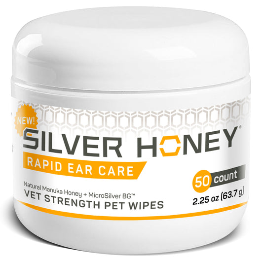 Silver Honey Rapid Ear Care Vet Strength Pet Wipes 50ct Jar