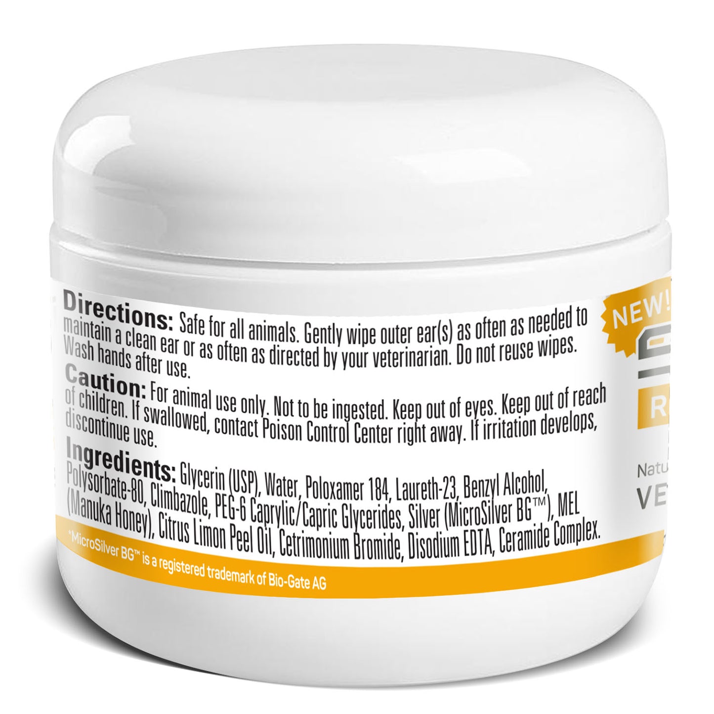 silver honey rapid ear care vet strength pet wipes 50ct jar