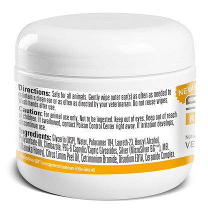 Silver Honey Rapid Ear Care Vet Strength Pet Wipes 50ct Jar
