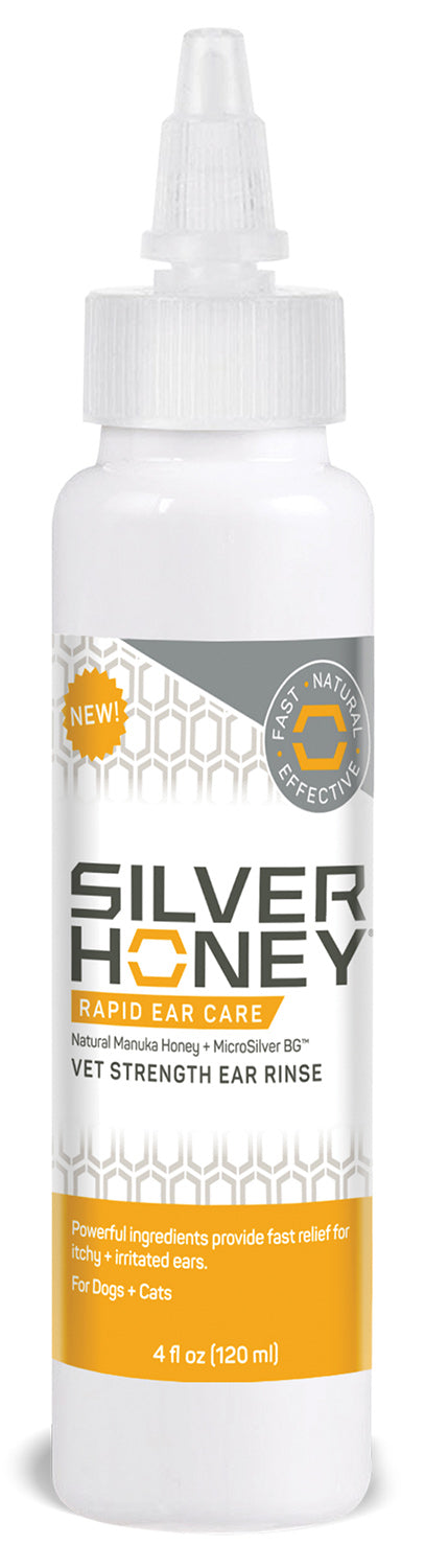 silver honey rapid ear care vet strength ear treatment rinse + concentrated doses