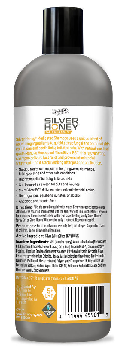 Silver Honey Rapid Skin Relief Medicated Shampoo 16 fl oz Bottle