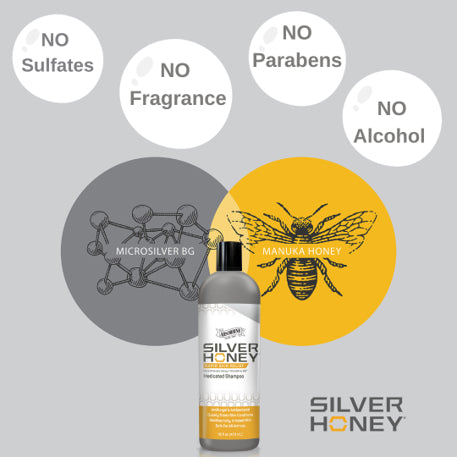 silver honey rapid skin relief medicated shampoo 16 fl oz bottle