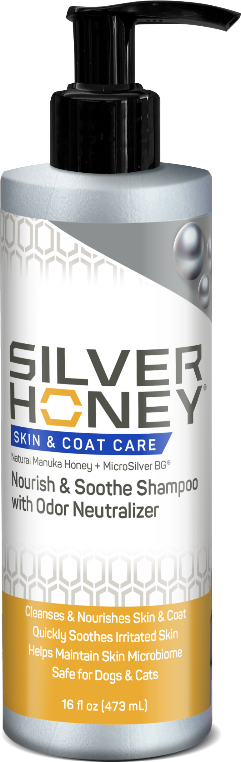 silver honey skin & coat care shampoo 16 fl oz (473 ml) pump bottle