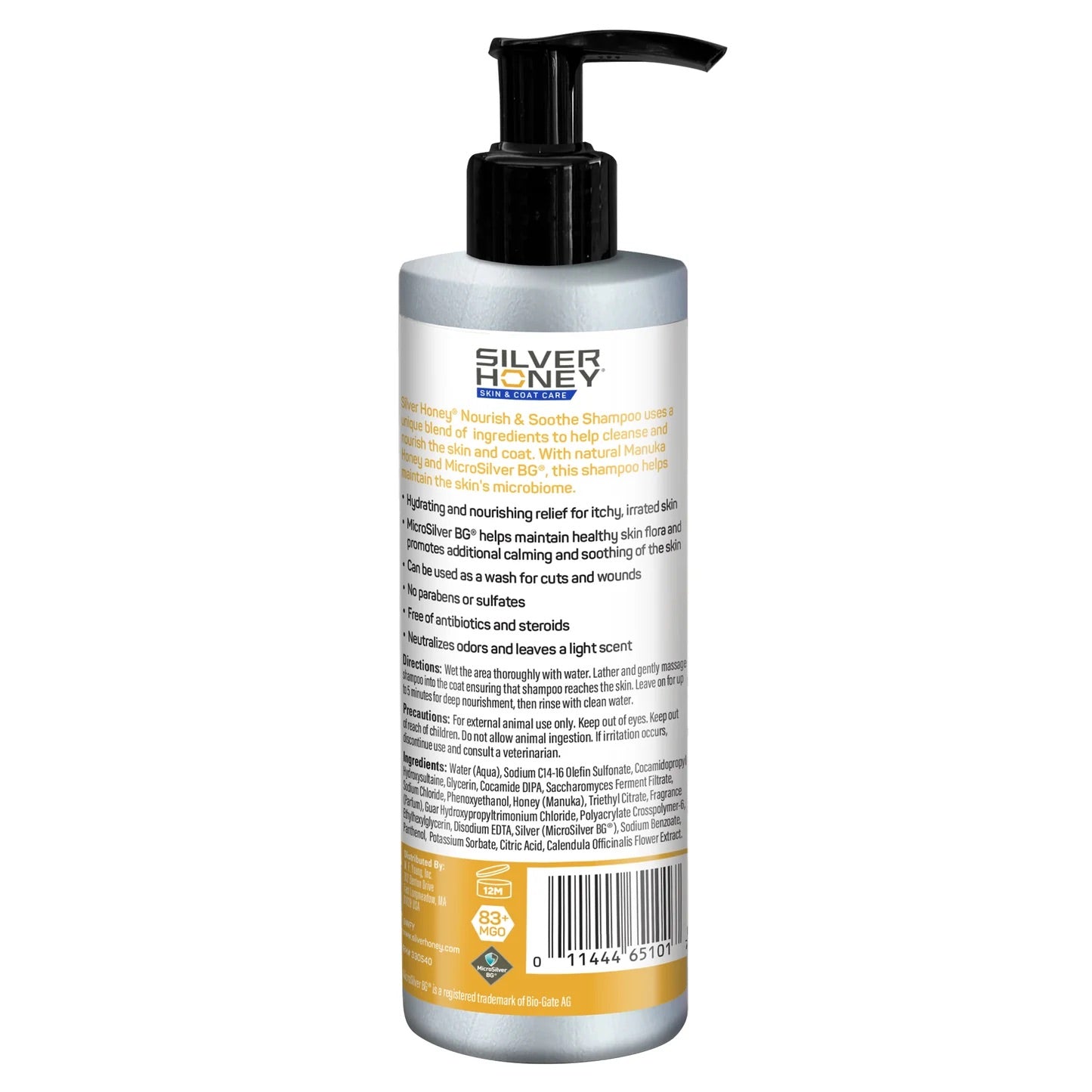 silver honey skin & coat care shampoo 16 fl oz (473 ml) pump bottle